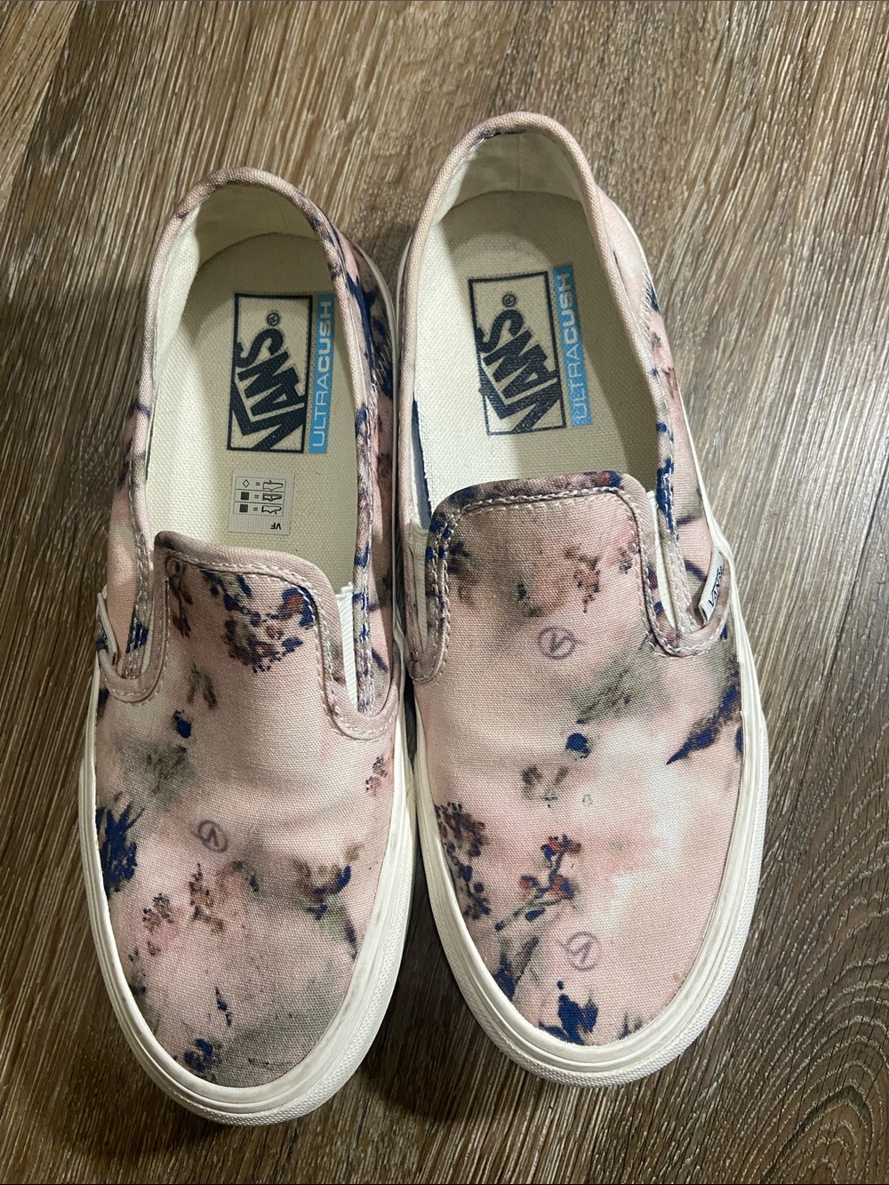 Vans Pink and Navy Tie-Dye Slip-On Sneakers